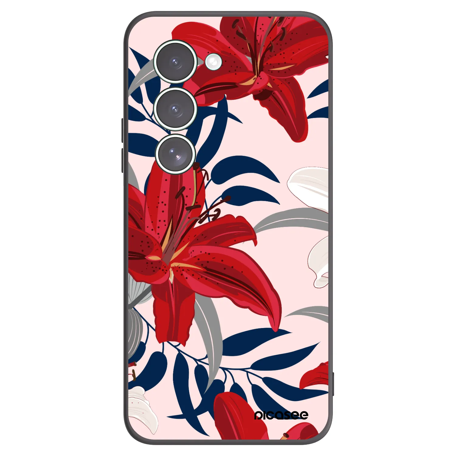 Picasee silikónový čierny obal pre Xiaomi Redmi 15 5G - Red Lily