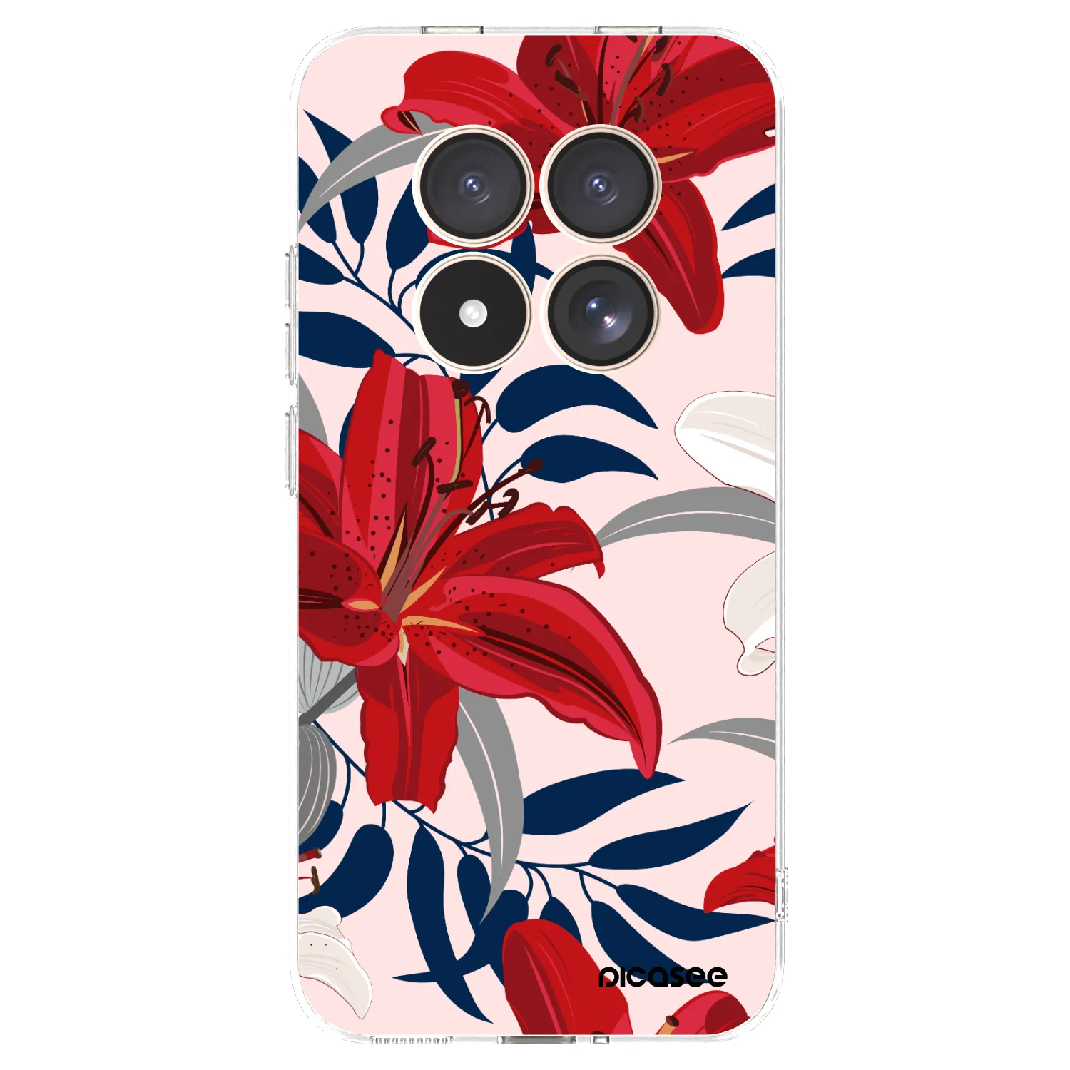 Picasee silikónový prehľadný obal pre Xiaomi Redmi Note 15 Pro 4G - Red Lily