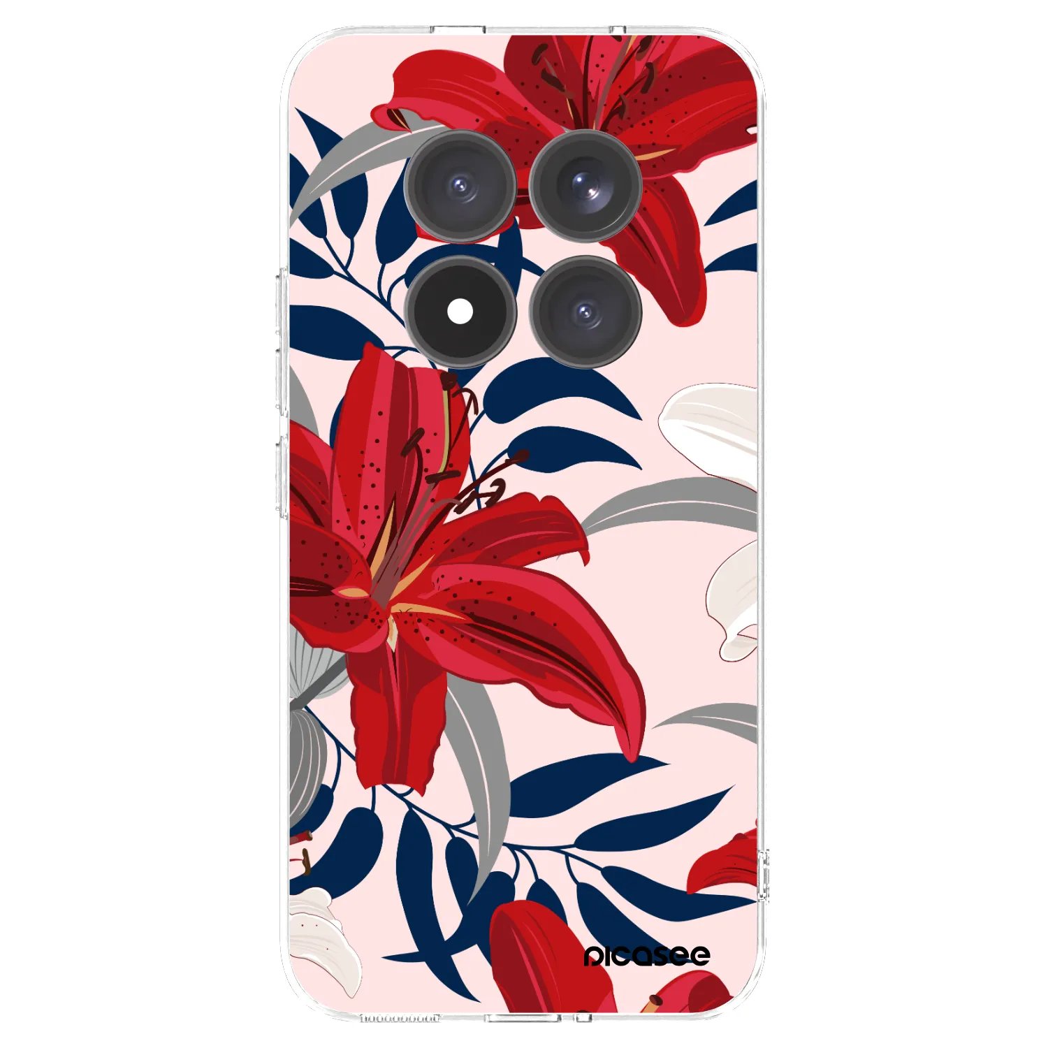 Silikónový prehľadný obal pre Xiaomi Redmi Note 15 Pro+ - Red Lily