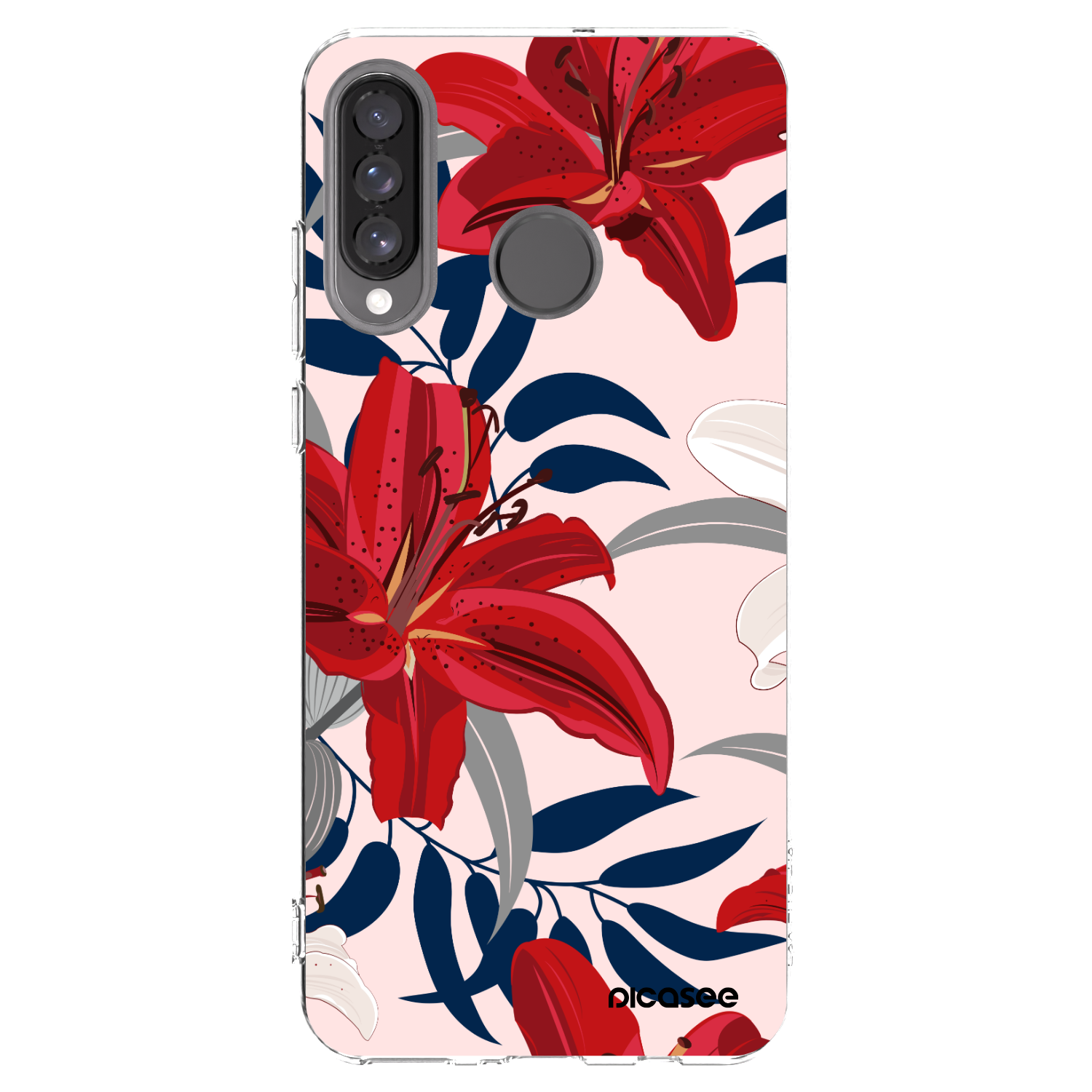 Picasee silikónový prehľadný obal pre Huawei P30 Lite - Red Lily