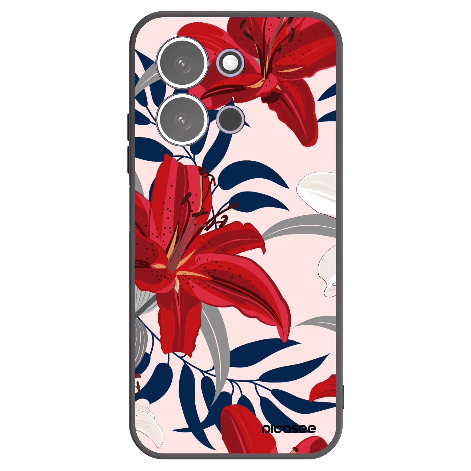 Picasee silikónový čierny obal pre Xiaomi Redmi 15C 5G - Red Lily