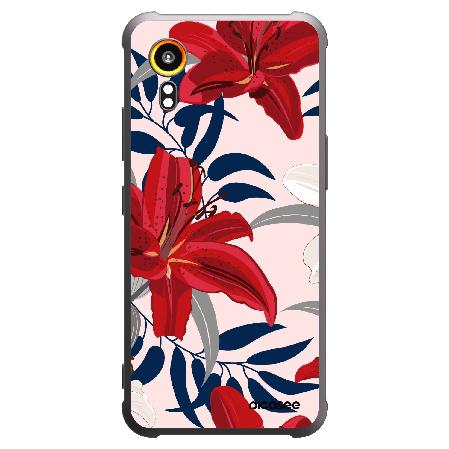 Picasee silikónový čierny obal pre Samsung Galaxy Xcover 7 - Red Lily