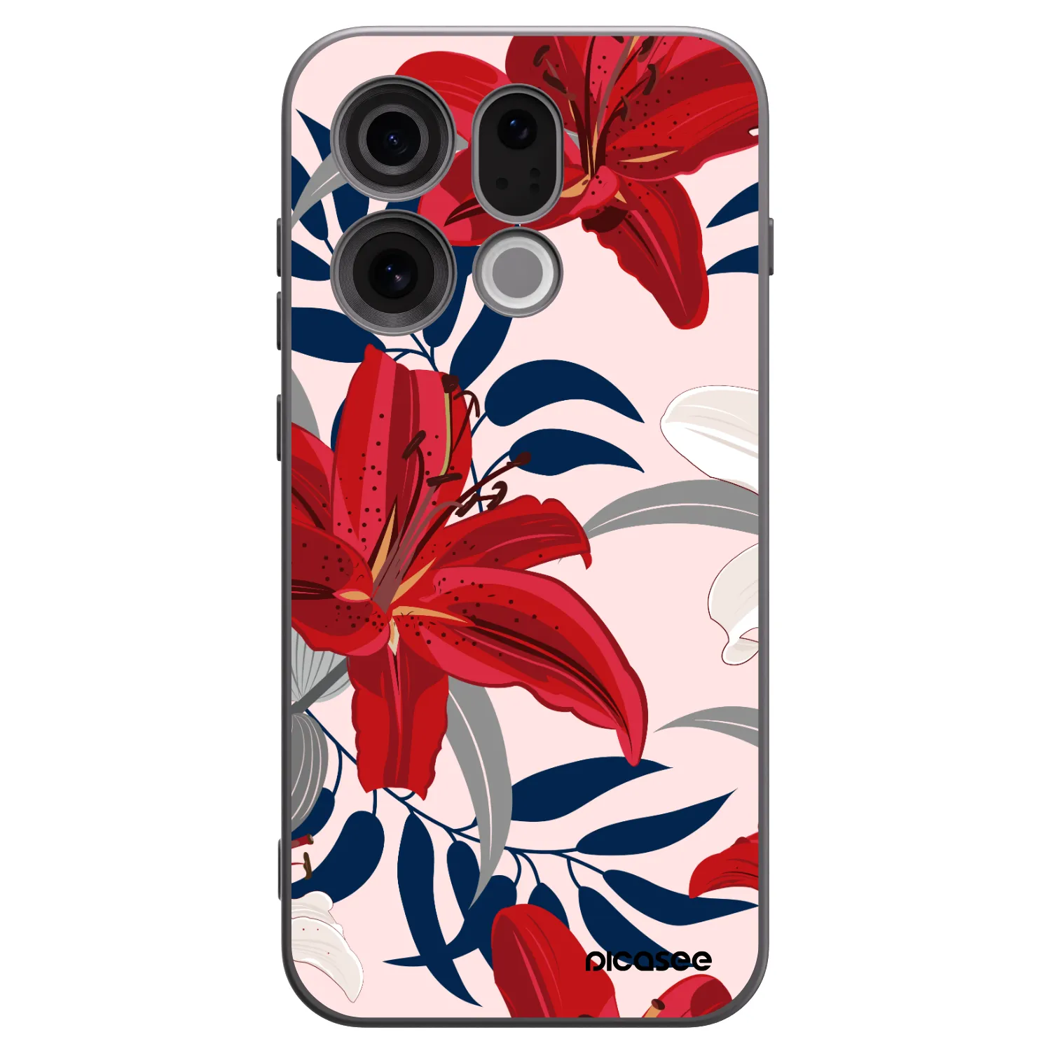 Picasee silikónový čierny obal pre OPPO Find X9 - Red Lily