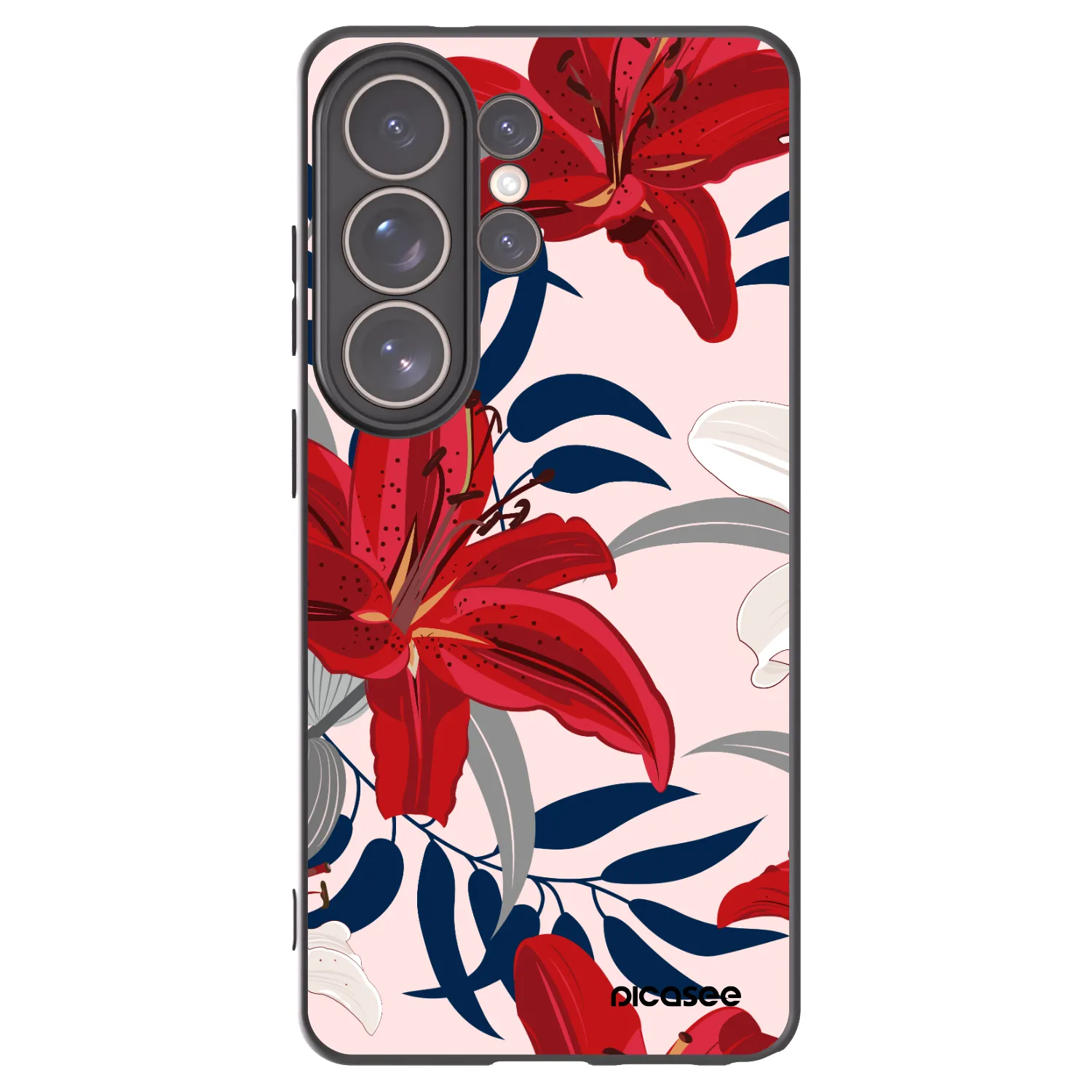 Picasee silikónový čierny obal pre Samsung Galaxy S26 Ultra - Red Lily