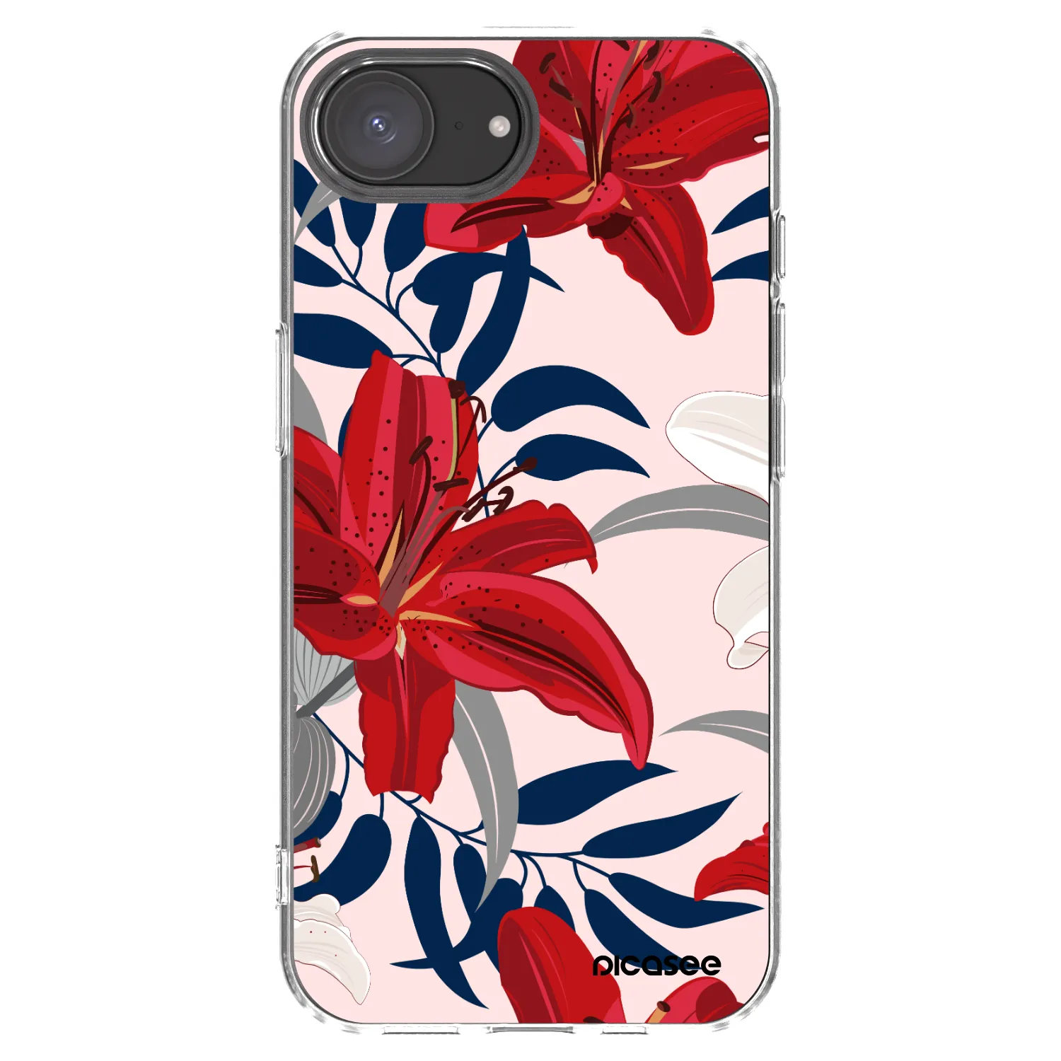 Picasee silikónový prehľadný obal pre Apple iPhone 17e - Red Lily