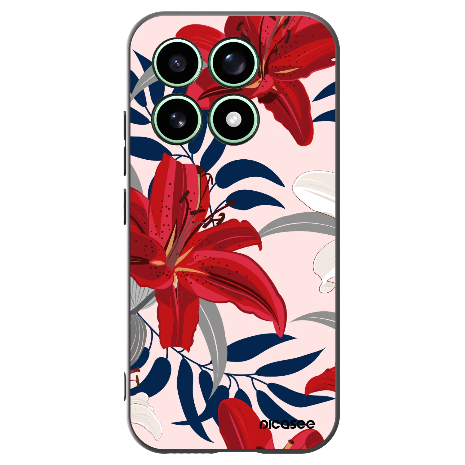 Picasee silikónový čierny obal pre Xiaomi 17 - Red Lily