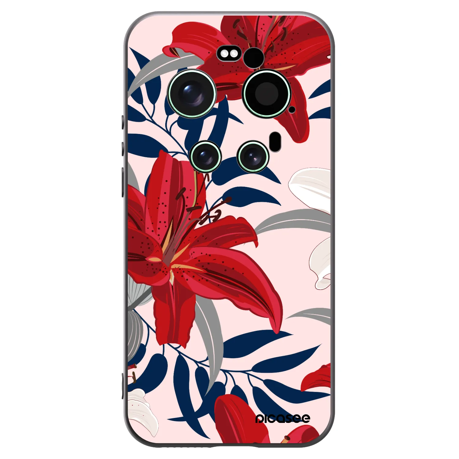 Picasee silikónový čierny obal pre Xiaomi 17 Ultra - Red Lily