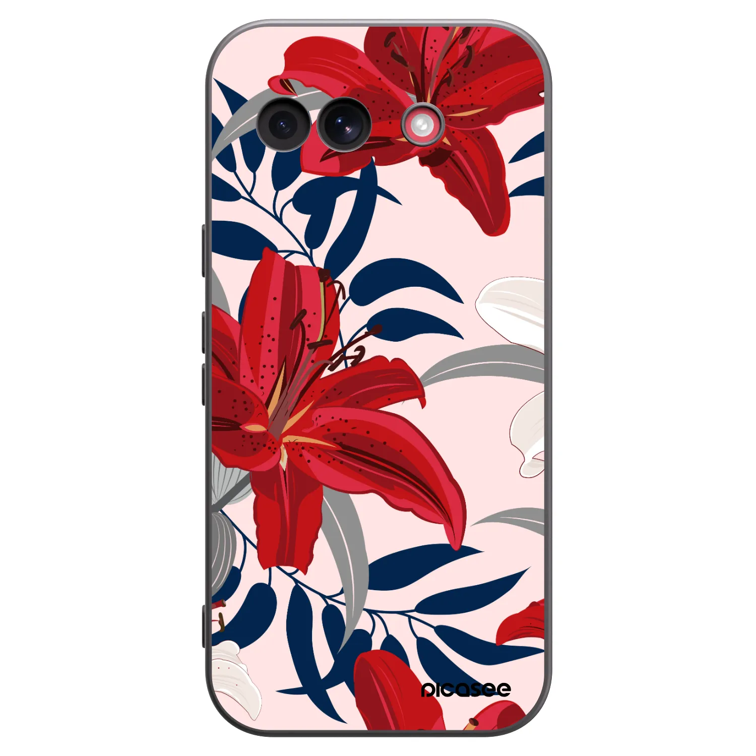Picasee silikónový čierny obal pre Google Pixel 10a - Red Lily