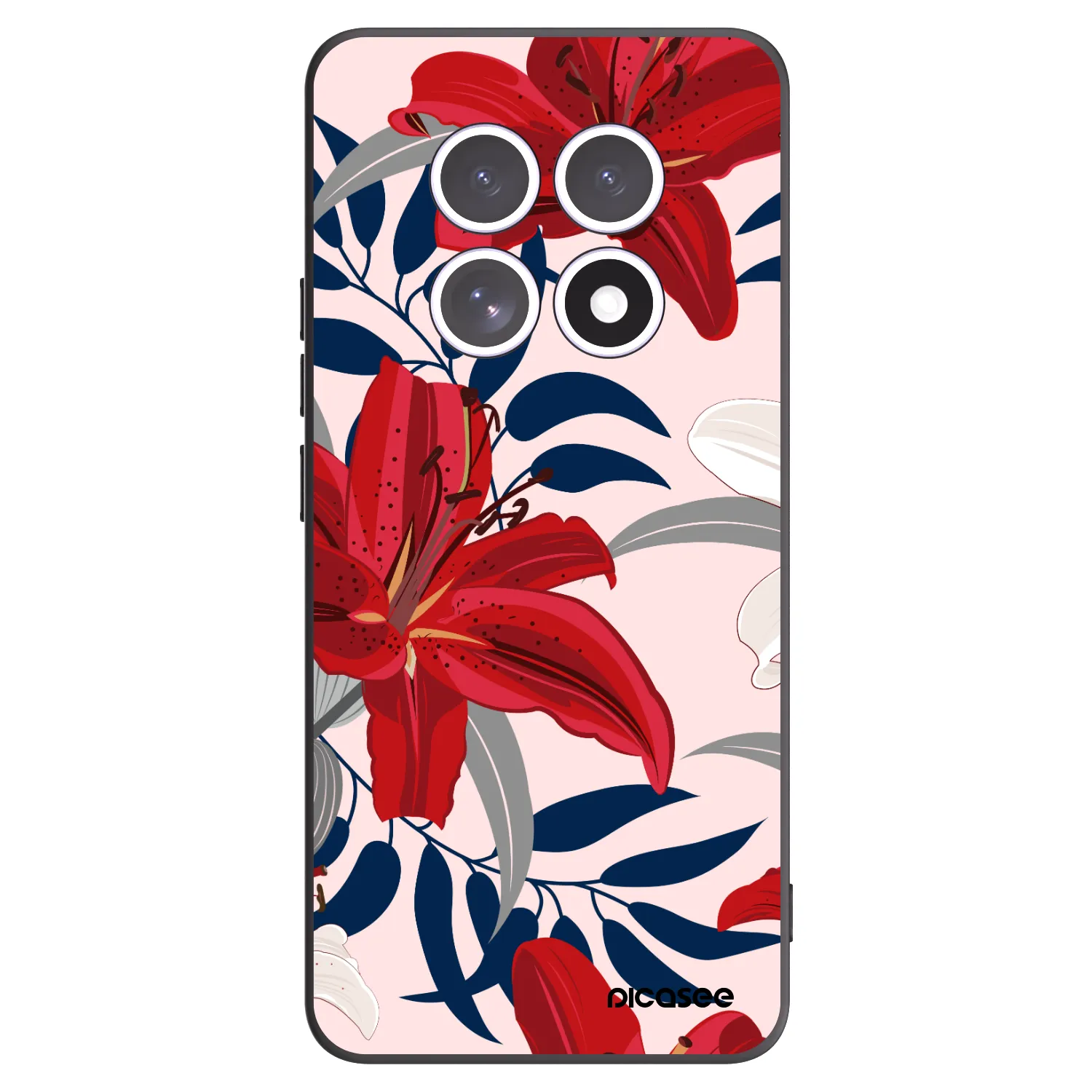 Picasee silikónový čierny obal pre Xiaomi Redmi Note 15 5G - Red Lily