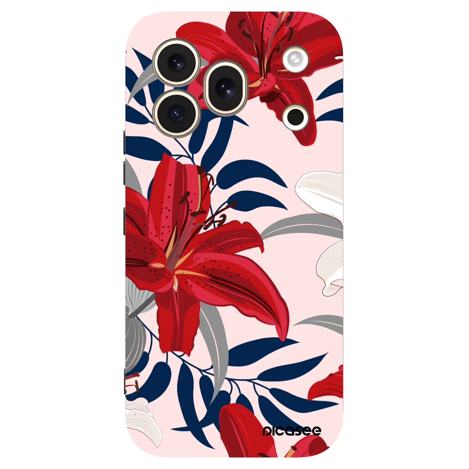 Picasee silikónový čierny obal pre Honor 600 Pro - Red Lily