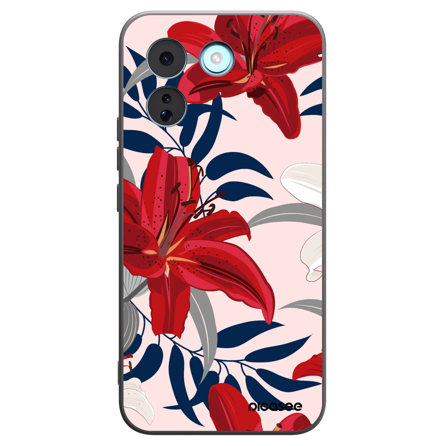 Picasee silikónový čierny obal pre Xiaomi Redmi Note 17 Pro MAX 5G - Red Lily
