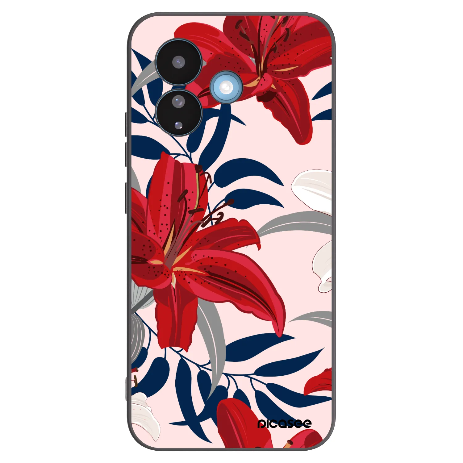 Picasee silikónový čierny obal pre Xiaomi Redmi Note 17 Pro 5G - Red Lily