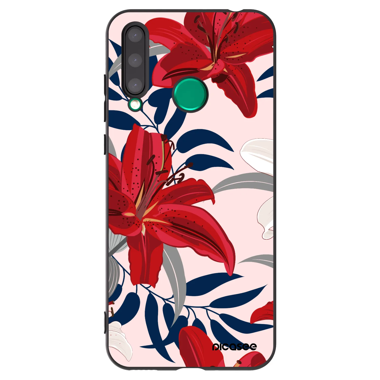 Picasee silikónový čierny obal pre Honor 20 Lite - Red Lily