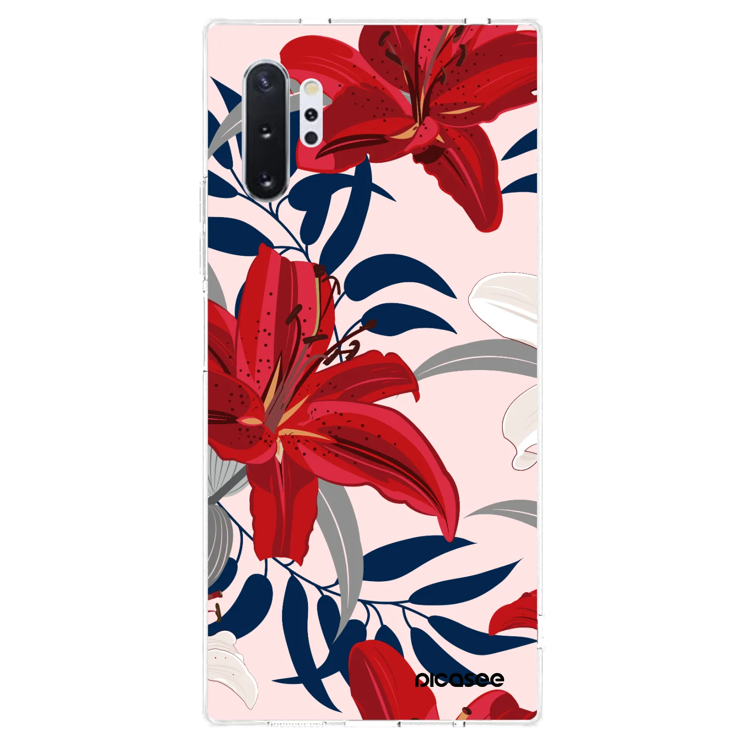 Picasee silikónový prehľadný obal pre Samsung Galaxy Note 10+ N975F - Red Lily