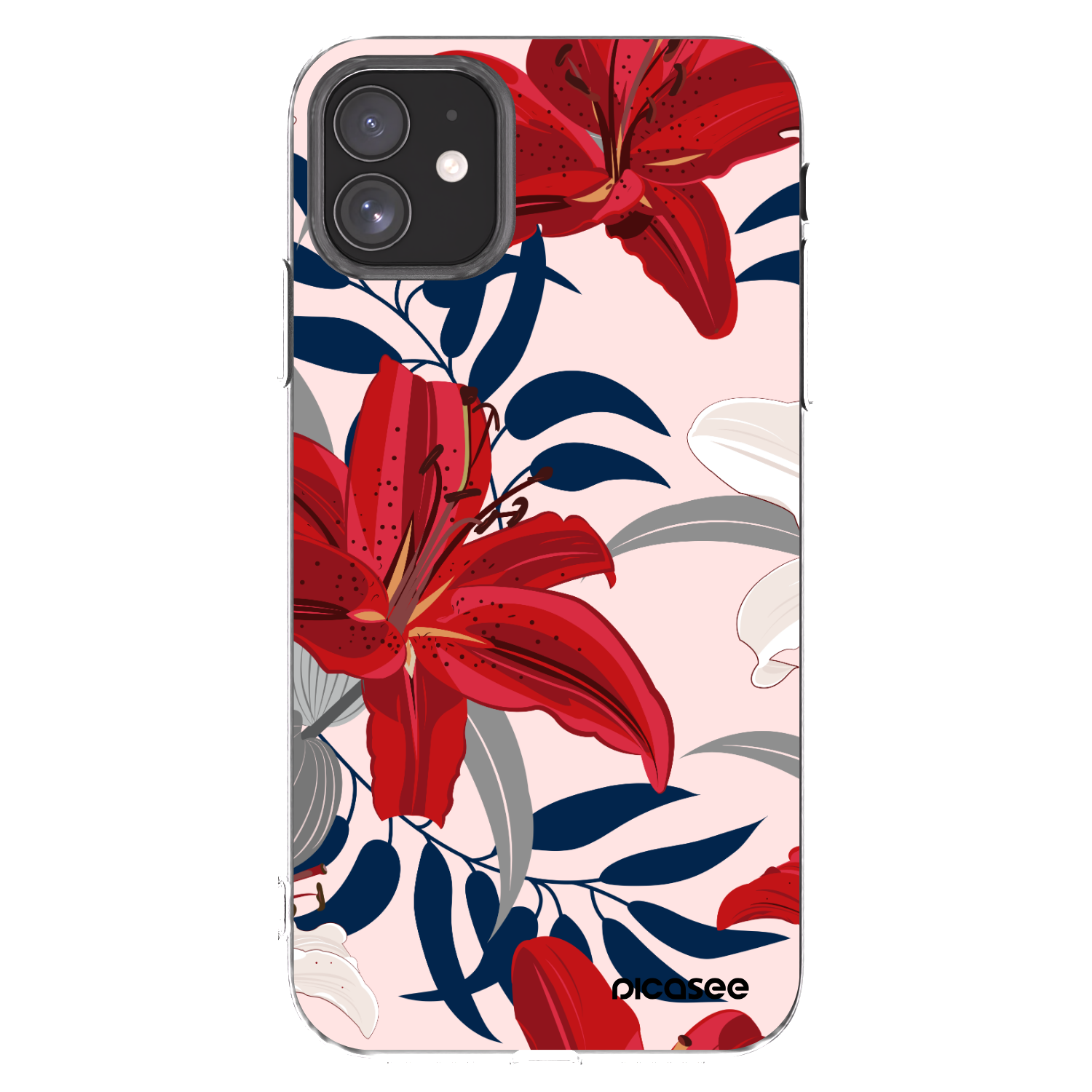 Picasee silikónový prehľadný obal pre Apple iPhone 11 - Red Lily
