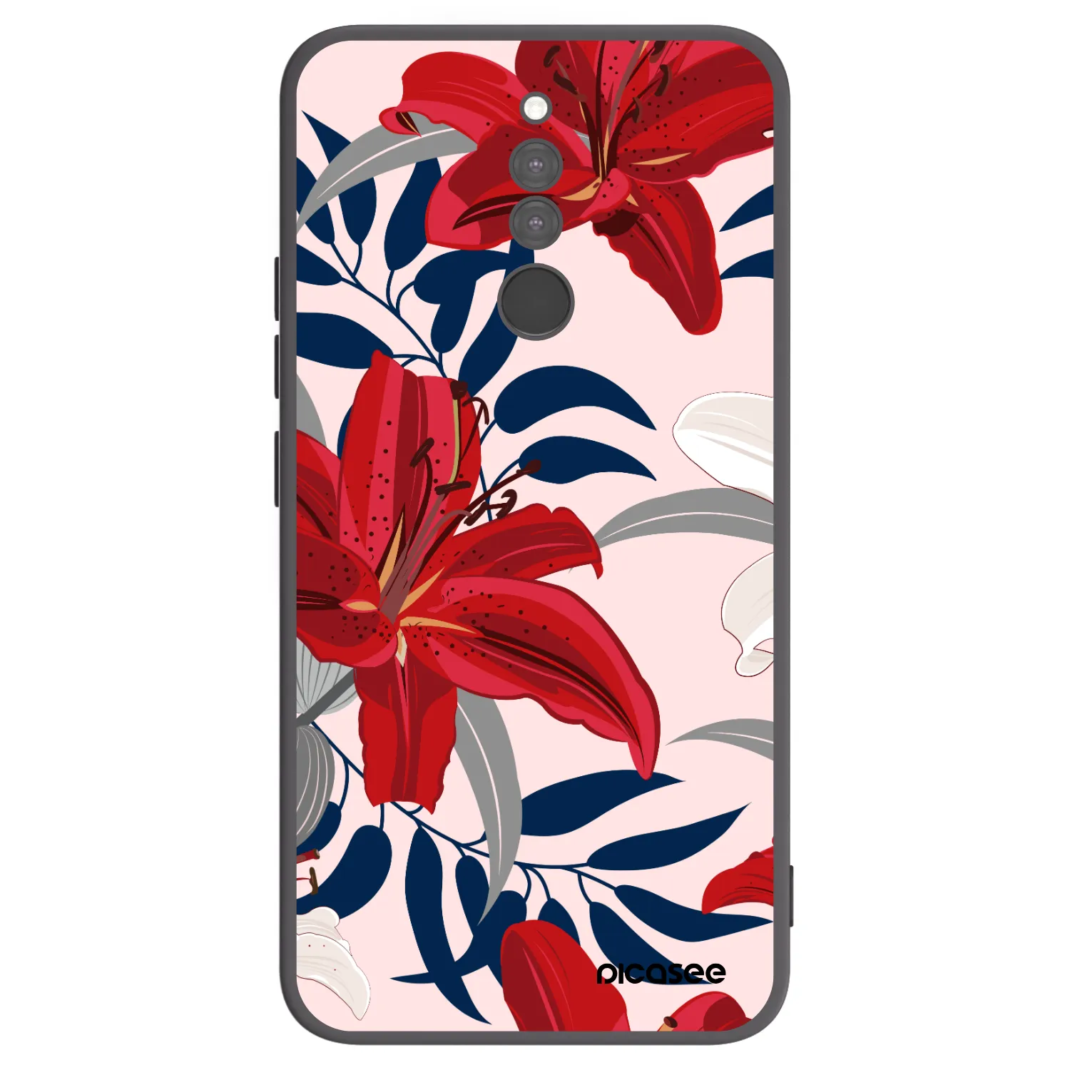 Picasee silikónový čierny obal pre Xiaomi Redmi 8 - Red Lily