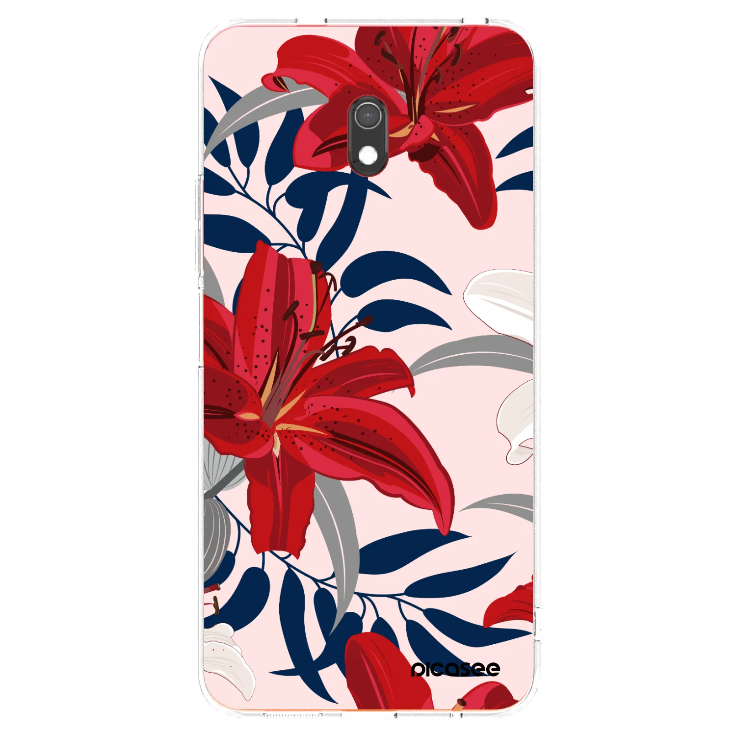 Picasee silikónový prehľadný obal pre Xiaomi Redmi 8A - Red Lily