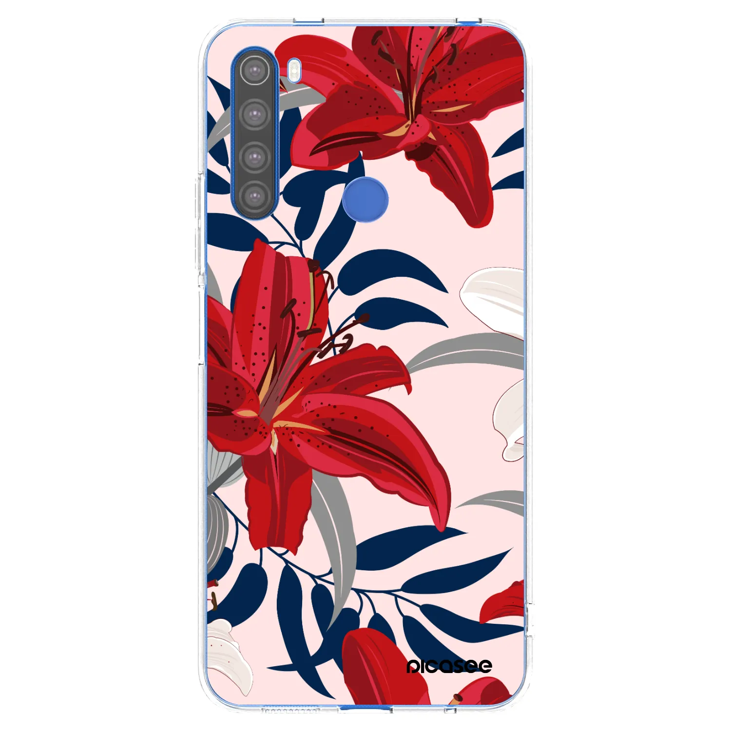 Silikónový prehľadný obal pre Xiaomi Redmi Note 8T - Red Lily