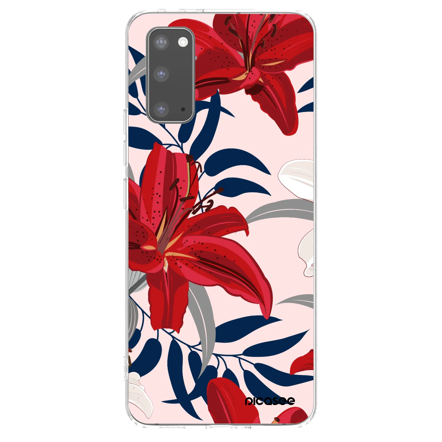 Picasee silikónový prehľadný obal pre Samsung Galaxy S20 G980F - Red Lily