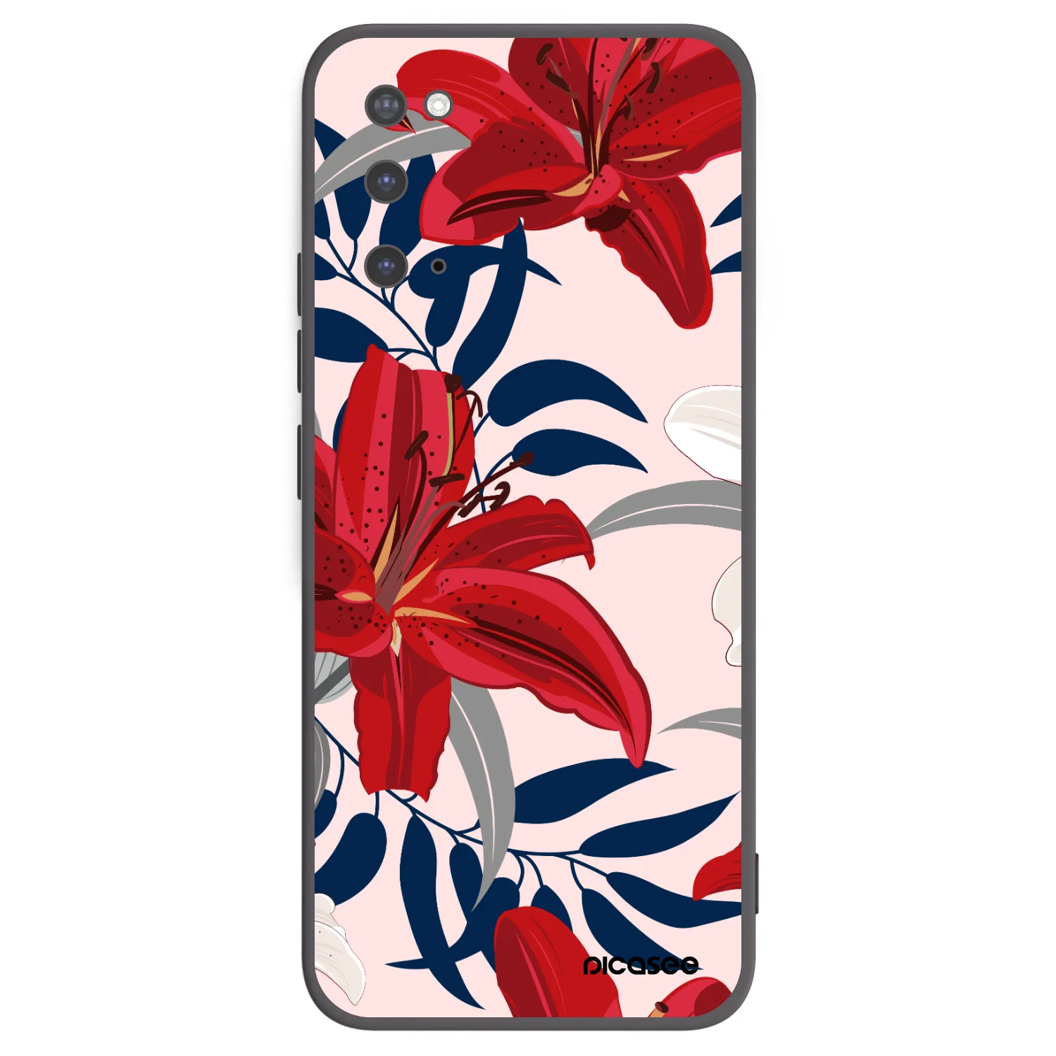 Picasee silikónový čierny obal pre Samsung Galaxy S20 G980F - Red Lily
