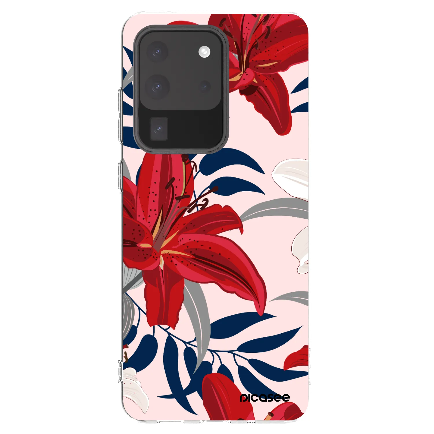 Picasee silikónový prehľadný obal pre Samsung Galaxy S20 Ultra 5G G988F - Red Lily