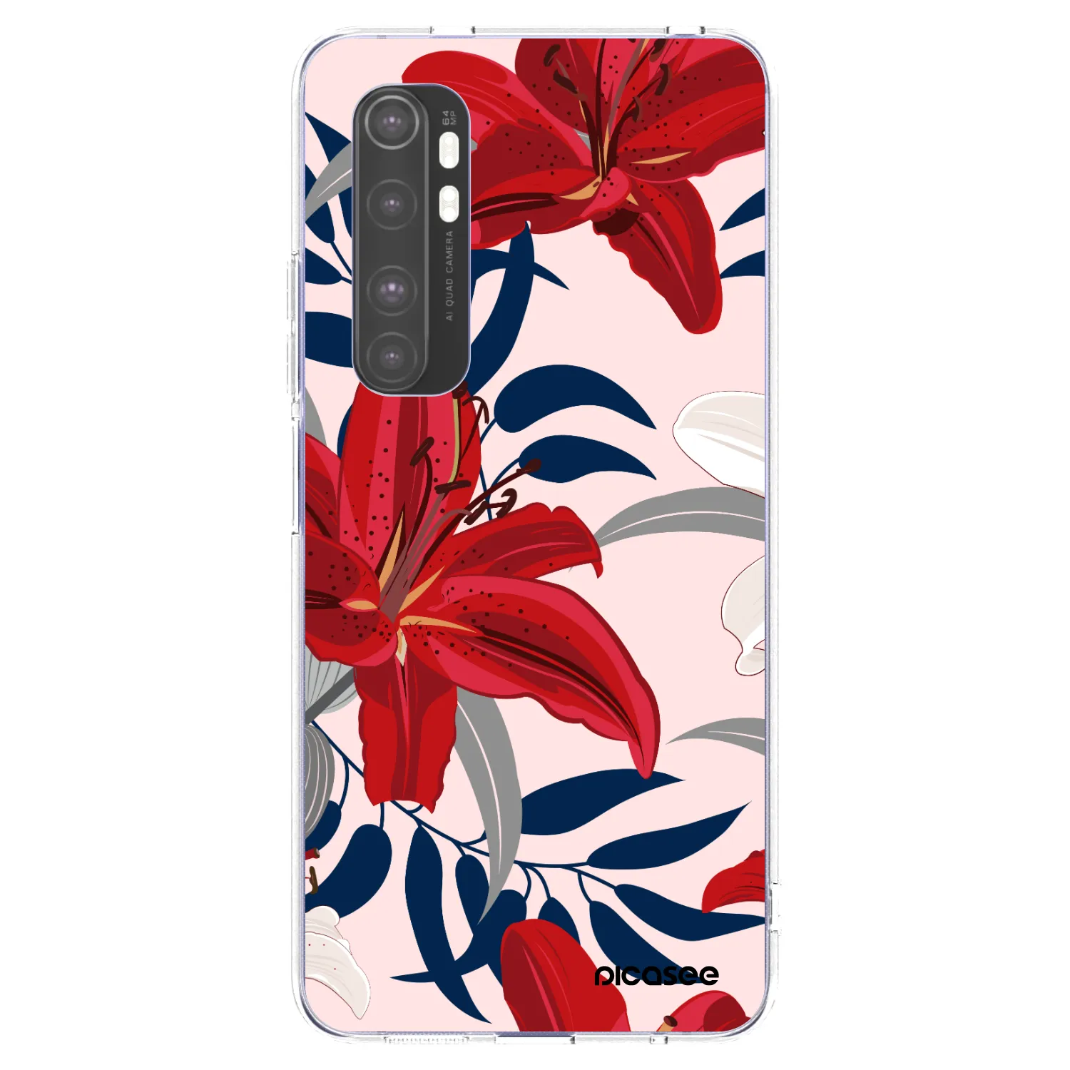 Picasee silikónový prehľadný obal pre Xiaomi Mi Note 10 Lite - Red Lily