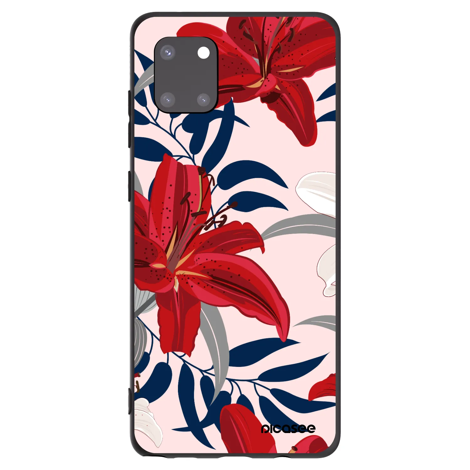 Picasee silikónový čierny obal pre Samsung Galaxy Note 10 Lite N770F - Red Lily