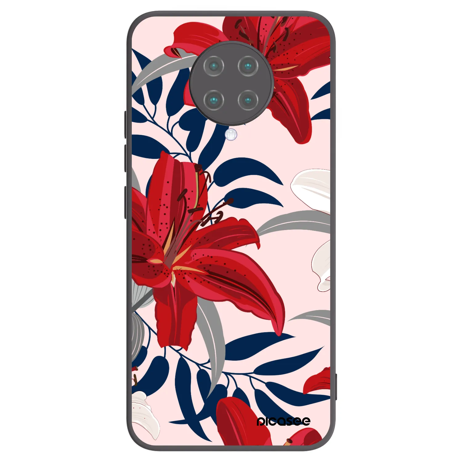 Picasee silikónový čierny obal pre Xiaomi Poco F2 Pro - Red Lily