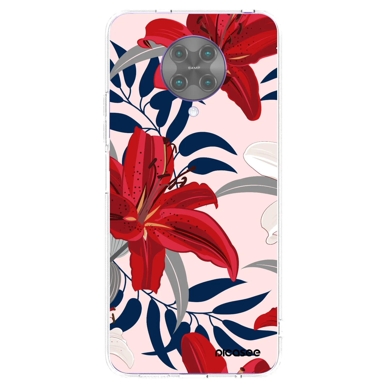 Silikónový prehľadný obal pre Xiaomi Poco F2 Pro - Red Lily