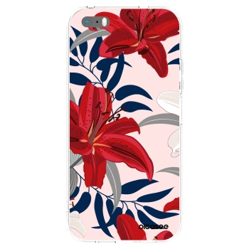 Picasee silikónový prehľadný obal pre Apple iPhone 5/5S/SE - Red Lily