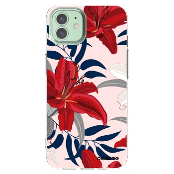 Picasee silikónový prehľadný obal pre Apple iPhone 12 - Red Lily