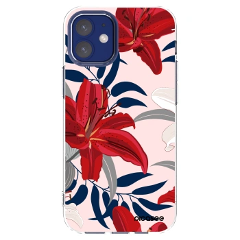 Picasee silikónový prehľadný obal pre Apple iPhone 12 mini - Red Lily
