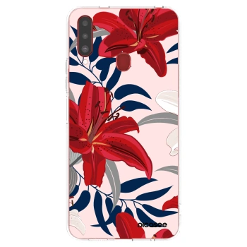 Picasee silikónový prehľadný obal pre Samsung Galaxy A20s - Red Lily