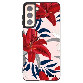 Picasee silikónový čierny obal pre Samsung Galaxy S21 5G G991B - Red Lily