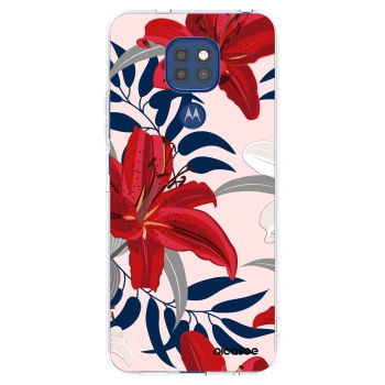 Picasee silikónový prehľadný obal pre Motorola Moto G9 Play - Red Lily