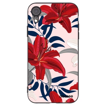 Picasee silikónový čierny obal pre Apple iPhone XR - Red Lily