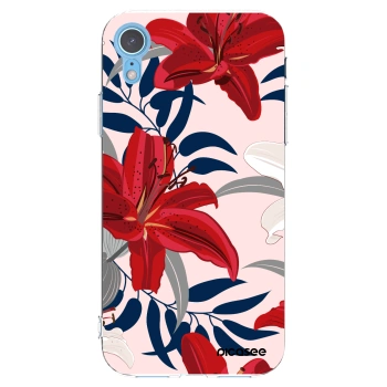 Picasee silikónový prehľadný obal pre Apple iPhone XR - Red Lily