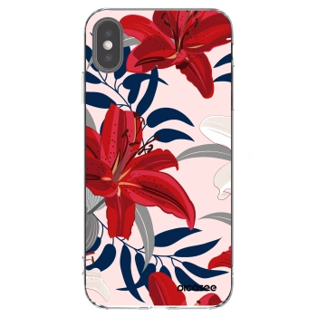 Picasee silikónový prehľadný obal pre Apple iPhone XS Max - Red Lily