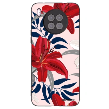 Picasee silikónový čierny obal pre Huawei Nova 8i - Red Lily