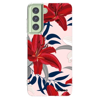 Picasee silikónový prehľadný obal pre Samsung Galaxy S21 FE 5G - Red Lily