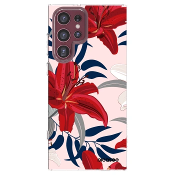 Picasee silikónový prehľadný obal pre Samsung Galaxy S22 Ultra 5G - Red Lily