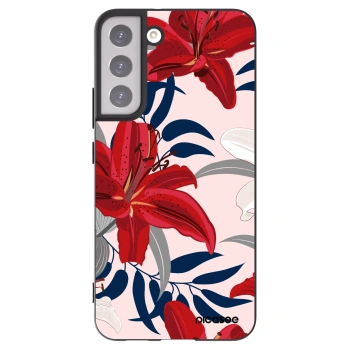 Picasee silikónový čierny obal pre Samsung Galaxy S22+ 5G - Red Lily