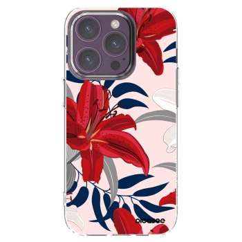 Picasee silikónový prehľadný obal pre Apple iPhone 14 Pro - Red Lily