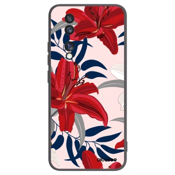 Picasee silikónový čierny obal pre Honor 70 - Red Lily