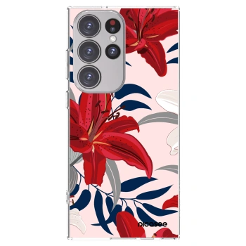 Picasee silikónový prehľadný obal pre Samsung Galaxy S23 Ultra 5G - Red Lily
