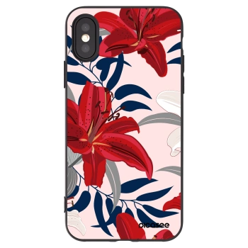 Picasee silikónový čierny obal pre Apple iPhone X/XS - Red Lily