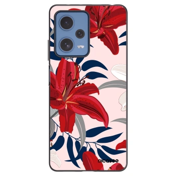 Picasee silikónový čierny obal pre Xiaomi Redmi Note 12 Pro 5G - Red Lily