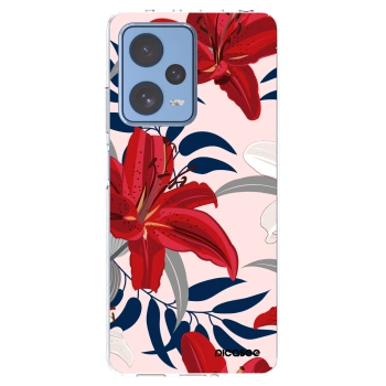 Picasee silikónový prehľadný obal pre Xiaomi Redmi Note 12 Pro 5G - Red Lily