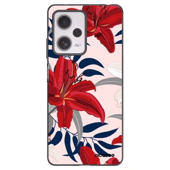 Picasee silikónový čierny obal pre Xiaomi Redmi Note 12 Pro+ 5G - Red Lily