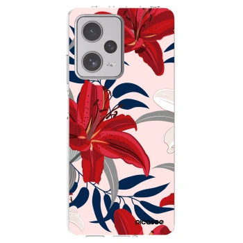 Picasee silikónový prehľadný obal pre Xiaomi Redmi Note 12 Pro+ 5G - Red Lily